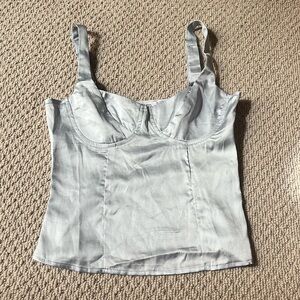 Peppermayo satin blue corset top